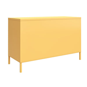 Novogratz Cache 2 Door Wide Metal Locker Accent Storage Cabinet - Yellow