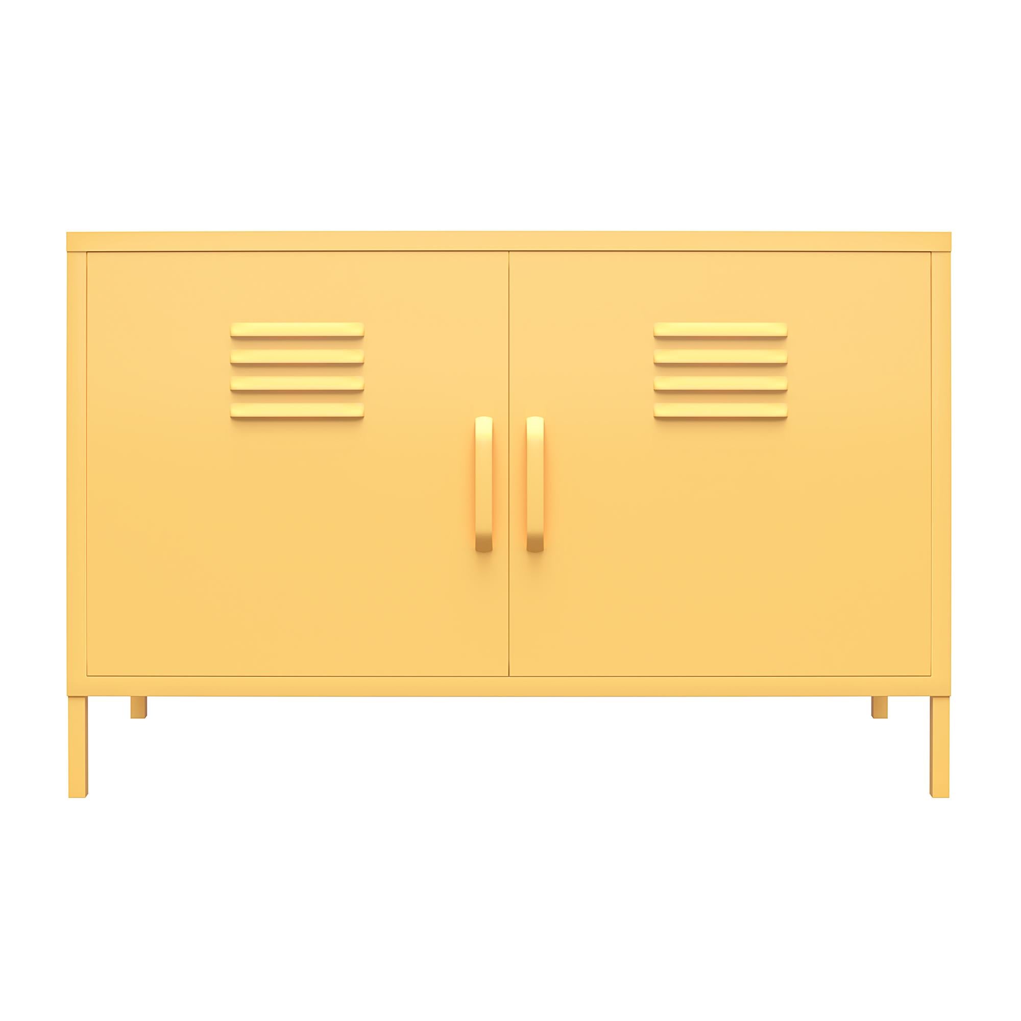Novogratz Cache 2 Door Wide Metal Locker Accent Storage Cabinet - Yellow