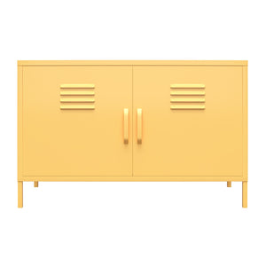 Novogratz Cache 2 Door Wide Metal Locker Accent Storage Cabinet - Yellow