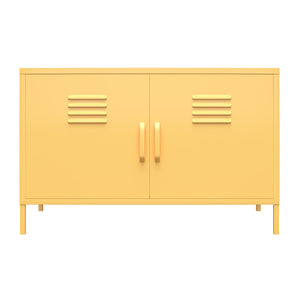 Novogratz Cache 2 Door Wide Metal Locker Accent Storage Cabinet - Orange