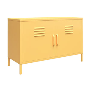 Novogratz Cache 2 Door Wide Metal Locker Accent Storage Cabinet - Yellow