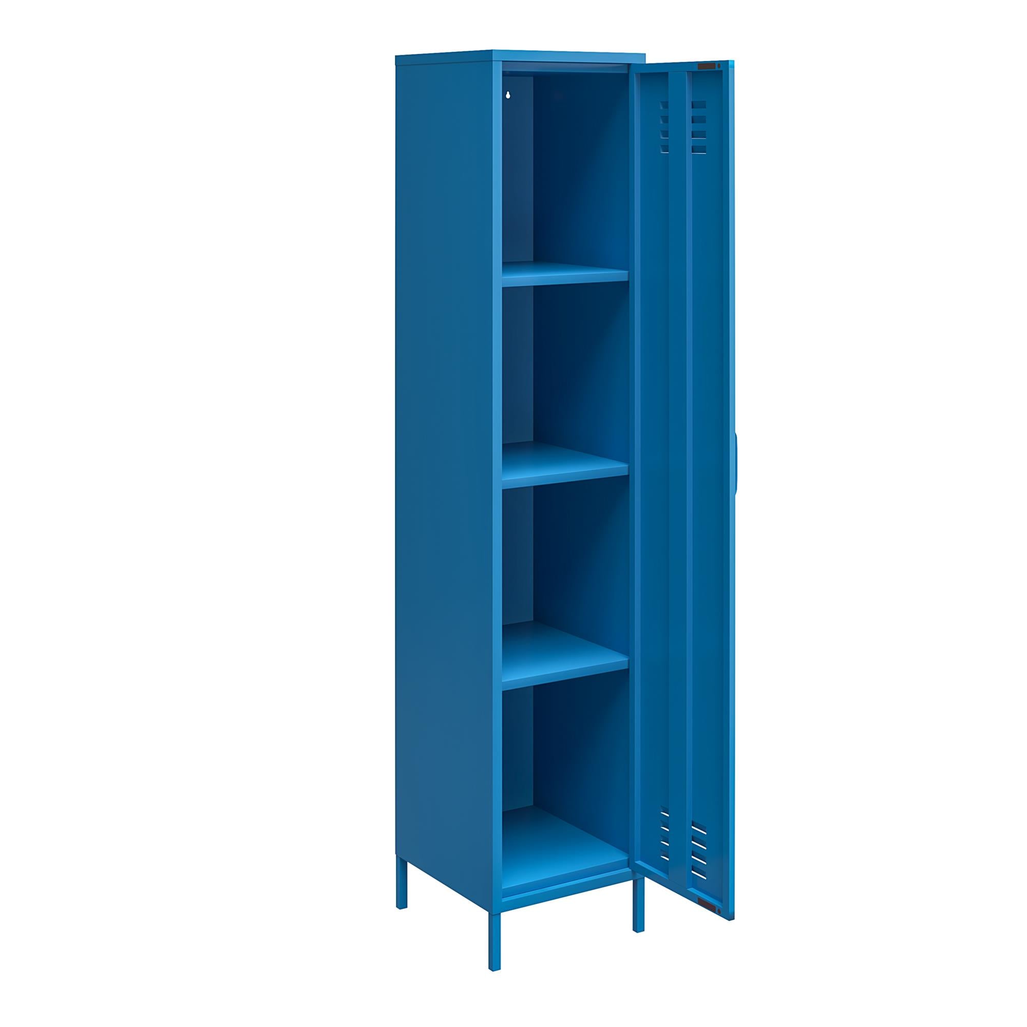 Novogratz Cache 1-Door Tall Single Metal Locker Style Storage Cabinet - Bright Blue