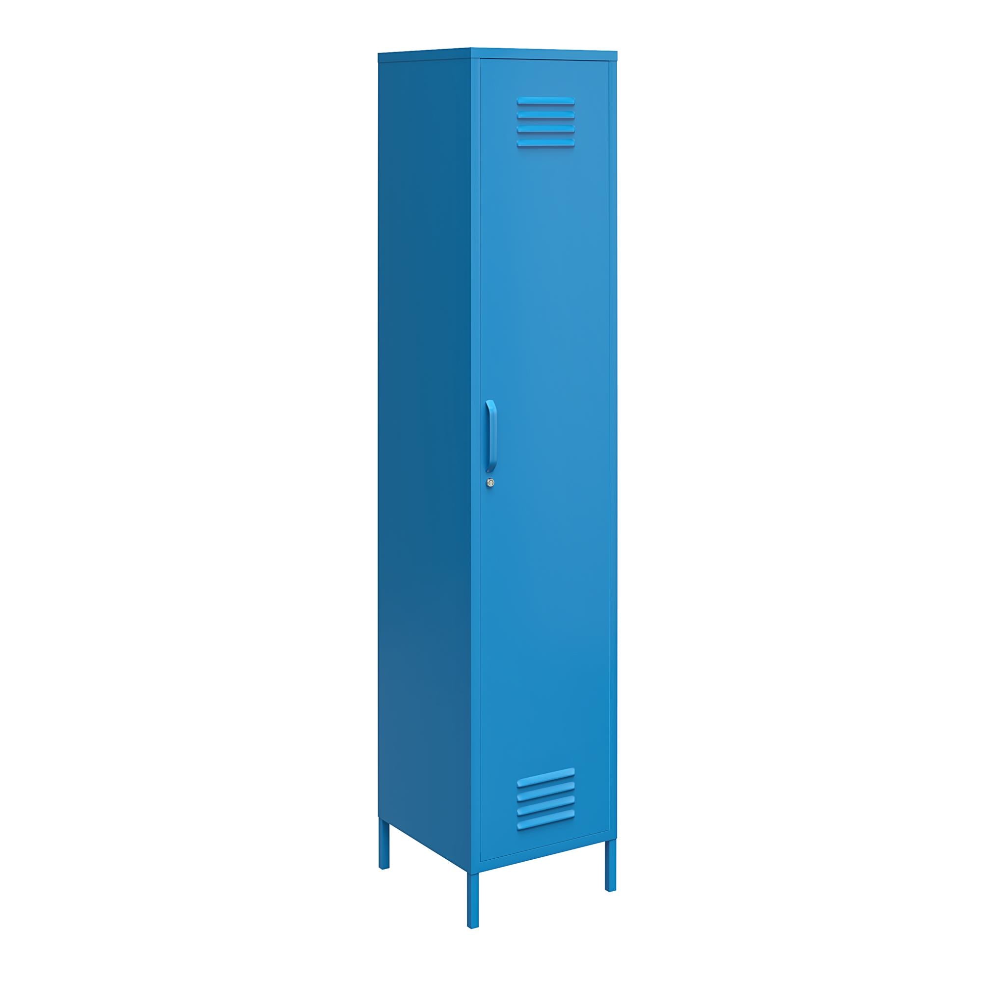 Novogratz Cache 1-Door Tall Single Metal Locker Style Storage Cabinet - Bright Blue