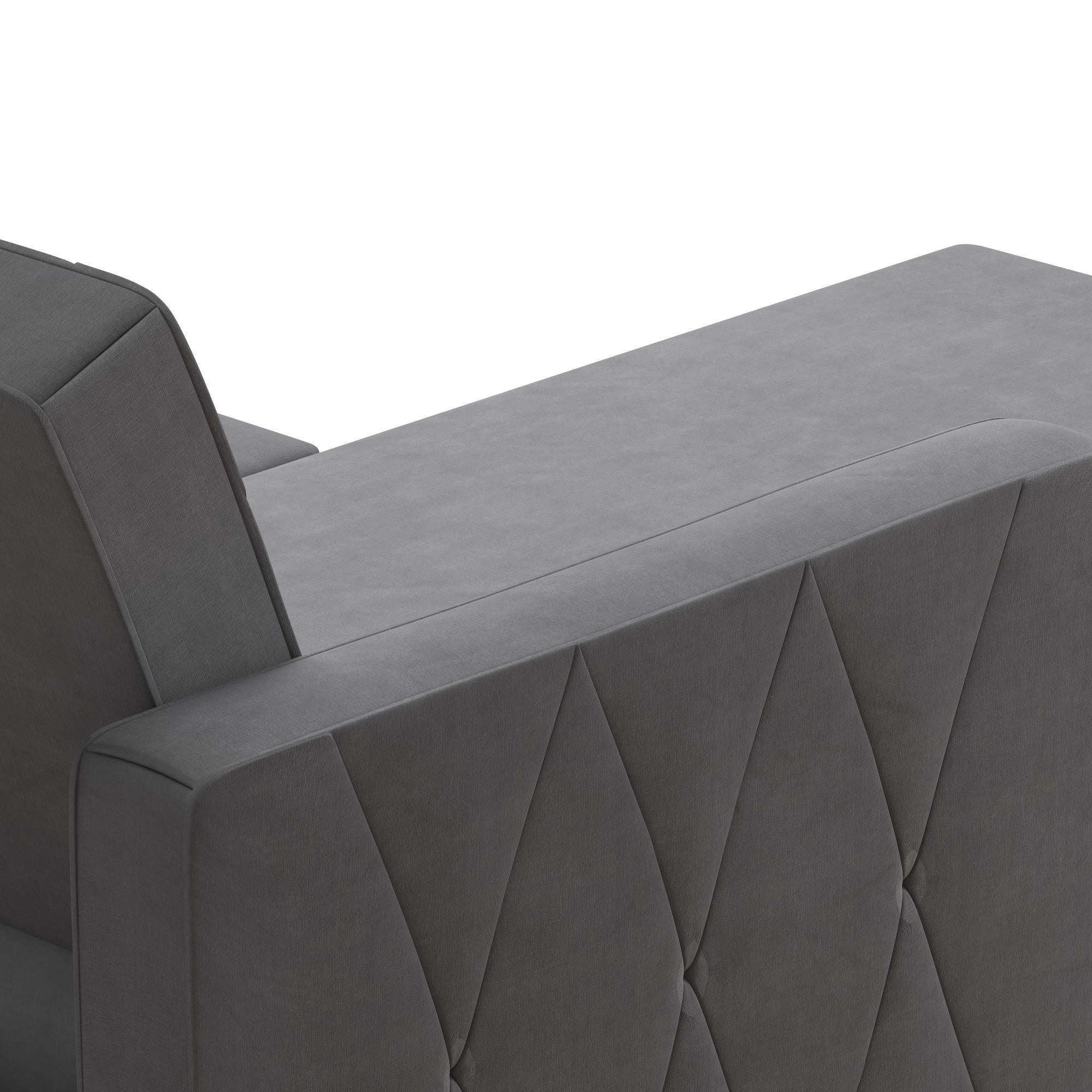 CosmoLiving Liberty Sectional Futon Sofa Bed with Storage - Light Gray