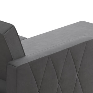 CosmoLiving Liberty Sectional Futon Sofa Bed with Storage - Light Gray