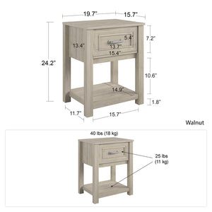 Sierra Ridge Levi Kids' Nightstand, Light Walnut - Light Walnut
