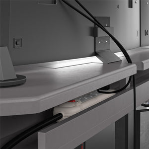 NTense Quest Gaming Desk with CPU Stand - Gray
