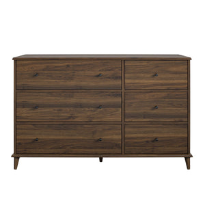 Ameriwood Home Farnsworth 6-Drawer Dresser - Florence Walnut - 6 Drawer
