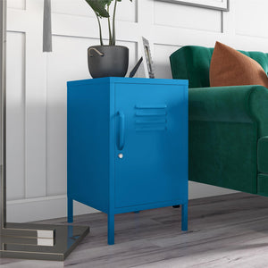 Novogratz Cache Metal Locker Style Living Room End Table - Bright Blue