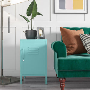 Novogratz Cache Metal Locker Style Living Room End Table - Spearmint