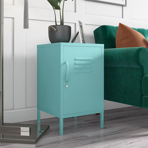 Novogratz Cache Metal Locker Style Living Room End Table - Spearmint
