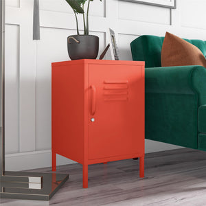 Novogratz Cache Metal Locker Style Living Room End Table - Orange