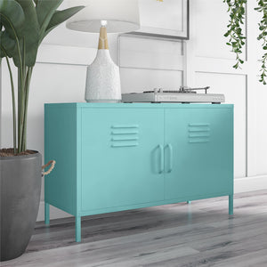 Novogratz Cache 2 Door Wide Metal Locker Accent Storage Cabinet - Spearmint