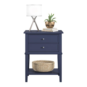 Ameriwood Home Franklin Accent Table with 2 Drawers - Navy