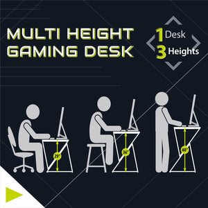 NTense Genesis Adjustable Gaming Desk - White