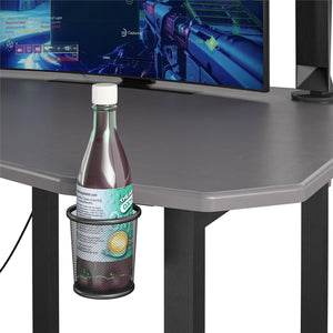 NTense Quest Gaming Desk with CPU Stand - Gray
