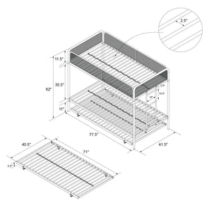 DHP Isaiah Kids' Triple Bunk Bed - Gray - Twin-Over-Twin