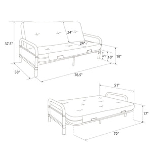 DHP Mali Futon Set with Metal Frame and 6" Mattress - Black