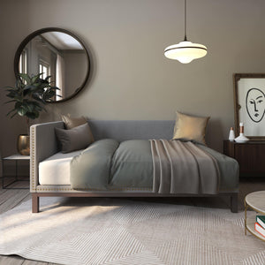 DHP Mid Century Upholstered Daybed - Grey Linen - Full
