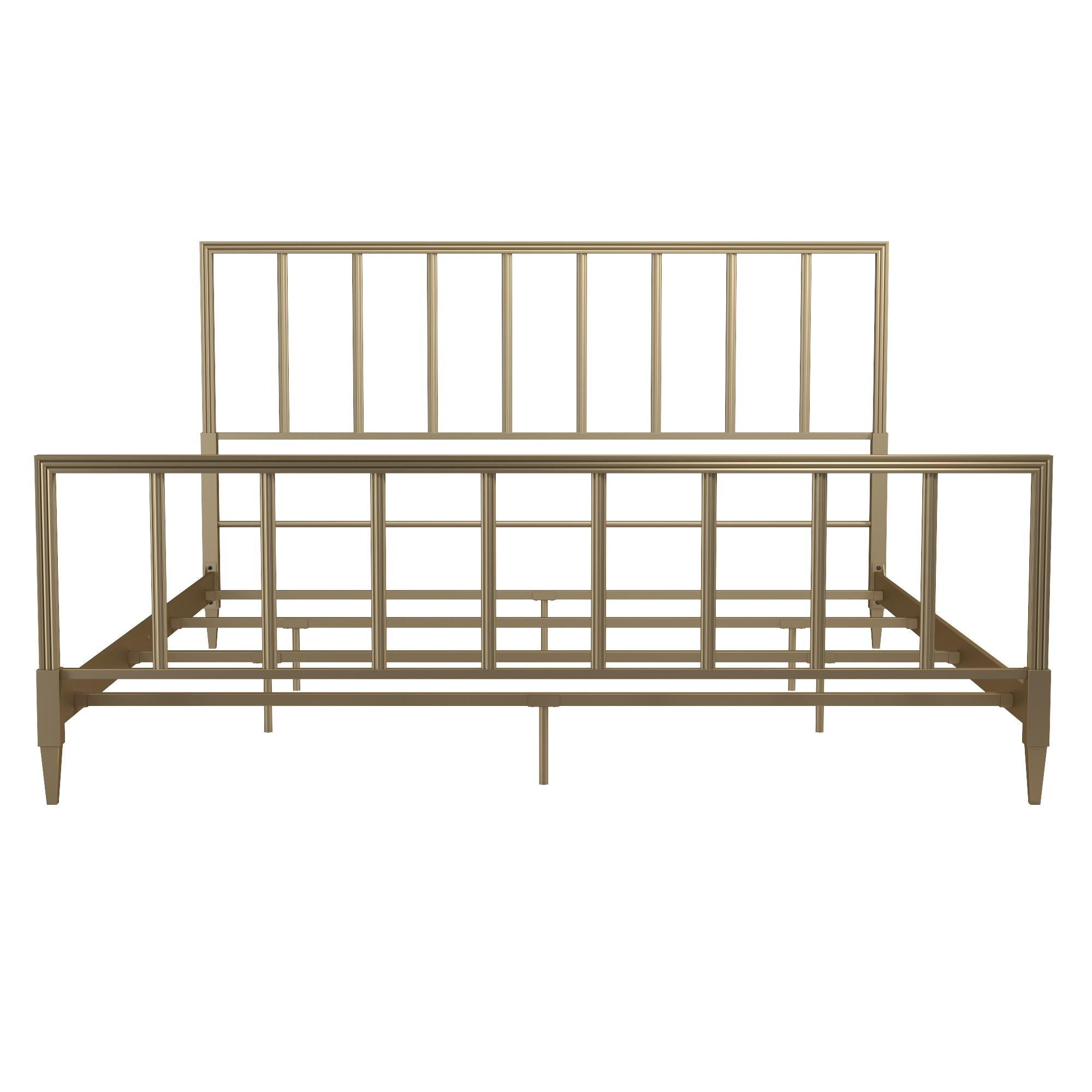 CosmoLiving Blair Brass Metal Bed - Gold - King