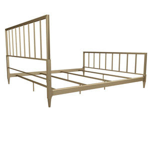 CosmoLiving Blair Brass Metal Bed - Gold - King