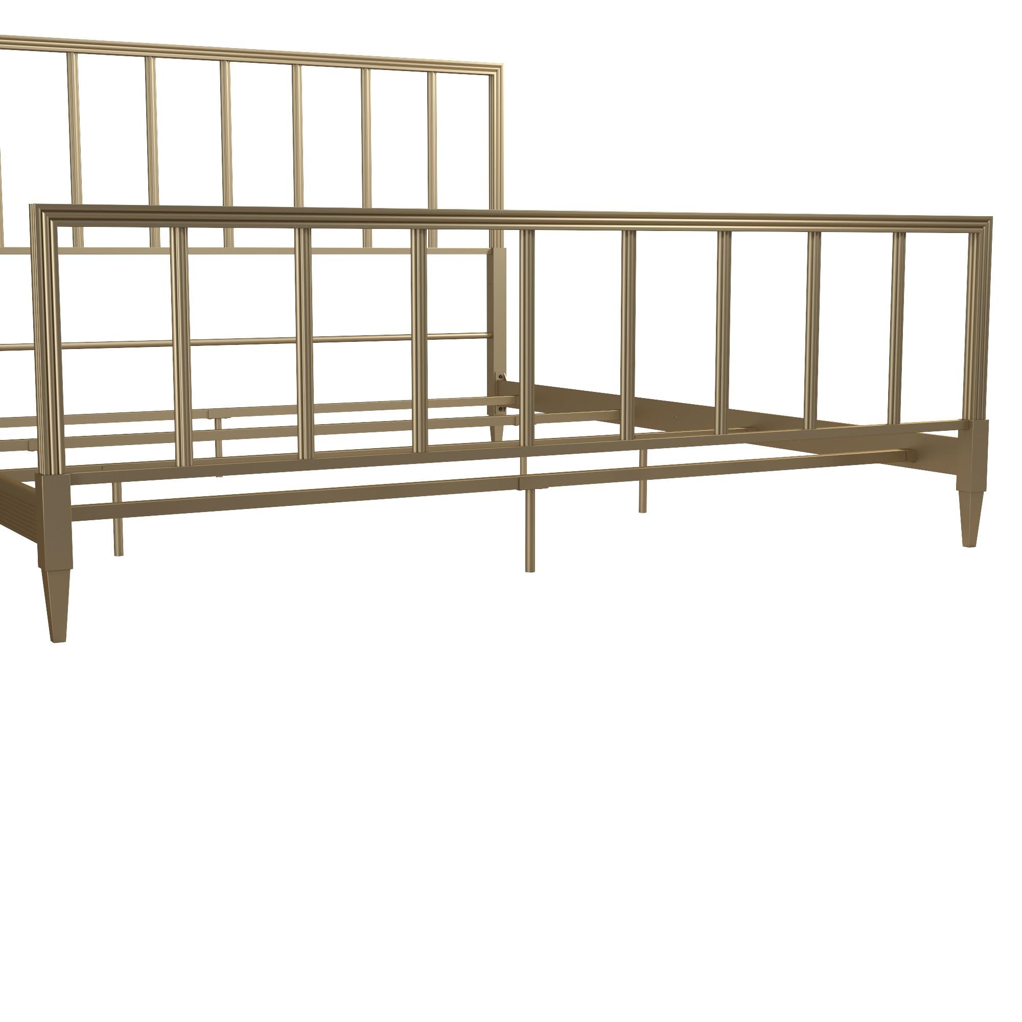 CosmoLiving Blair Brass Metal Bed - Gold - King