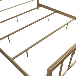 CosmoLiving Blair Brass Metal Bed - Gold - King