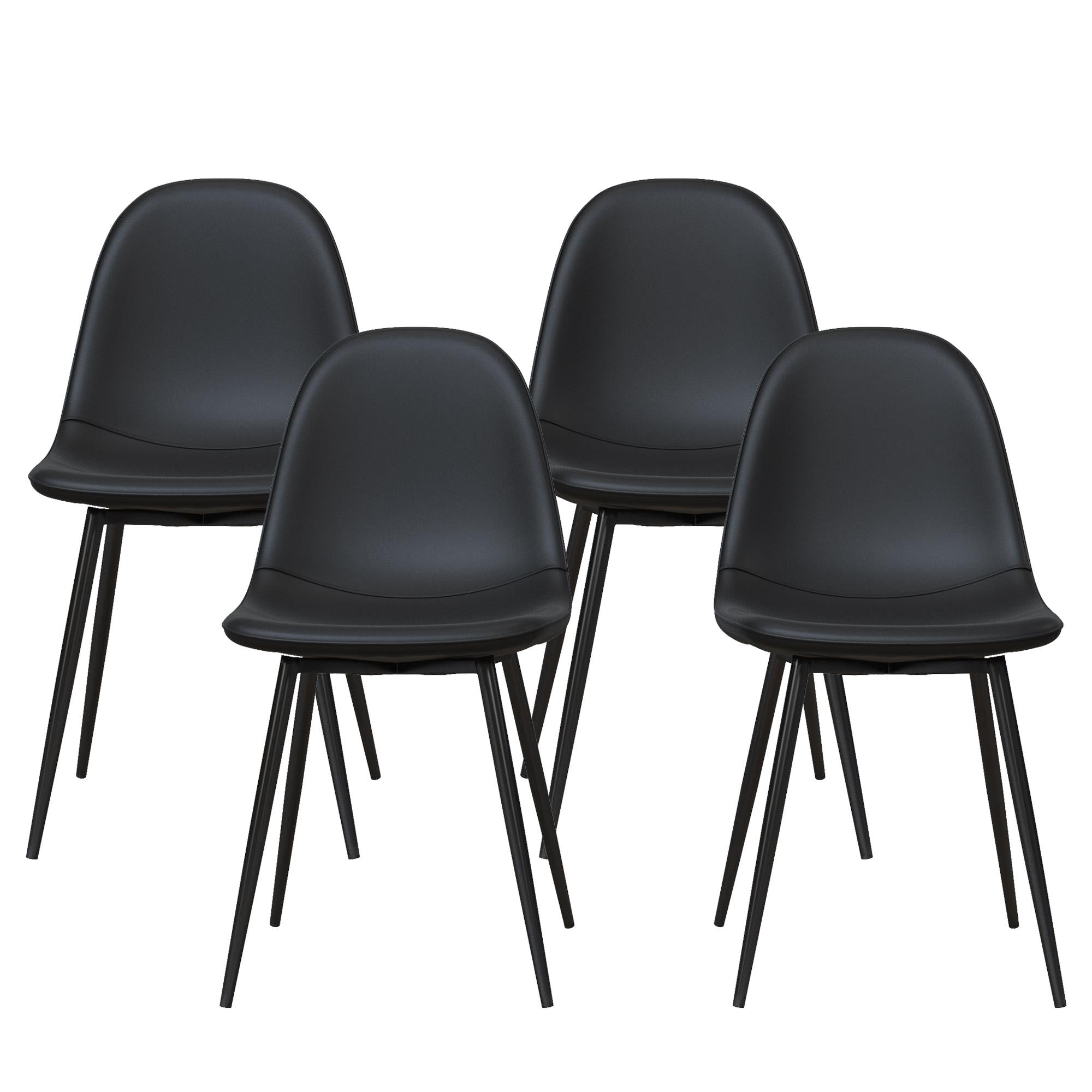 RealRooms Brandon Dining Chair, Set of 4 - Black