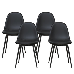 RealRooms Brandon Dining Chair, Set of 4 - Black