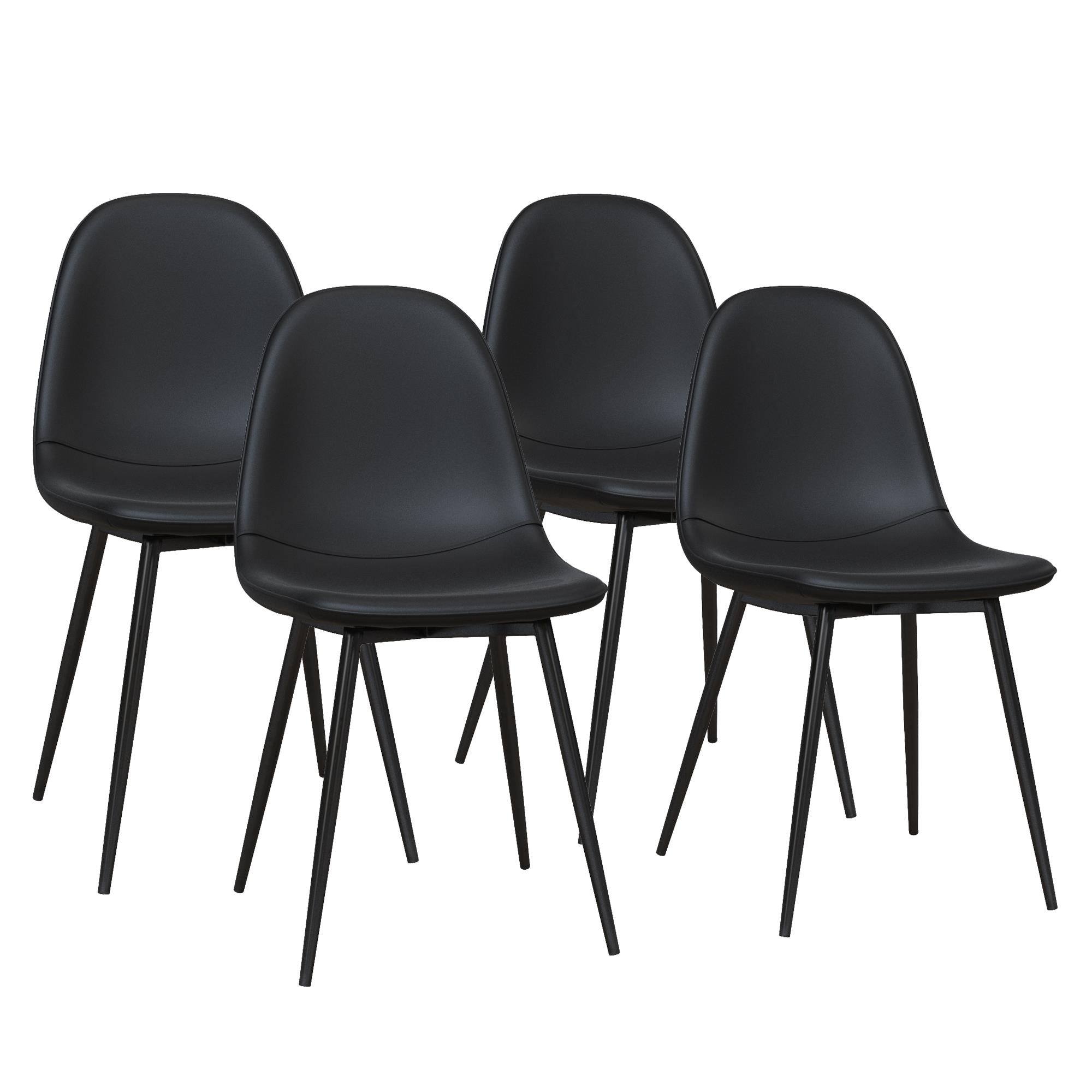 RealRooms Brandon Dining Chair, Set of 4 - Black