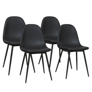 RealRooms Brandon Dining Chair, Set of 4 - Black