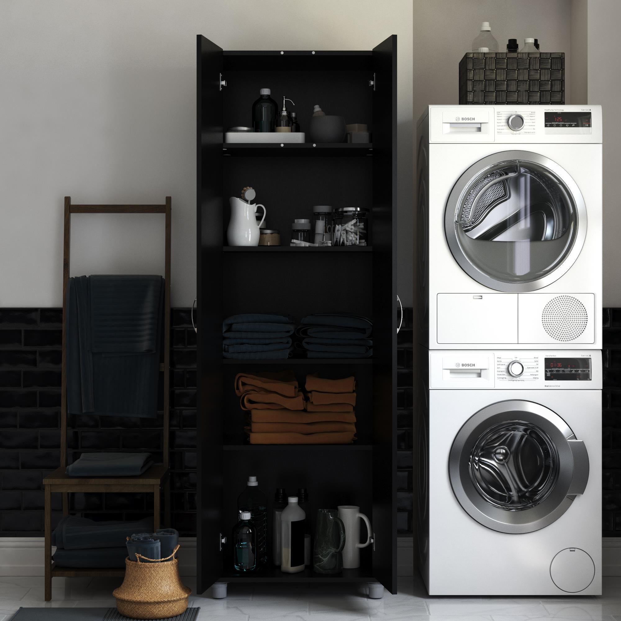 Systembuild Evolution Lory 24" Utility Storage Cabinet - Black