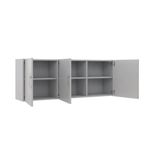 Systembuild Evolution Lory 54" Wall Cabinet - Dove Gray - 3 Door