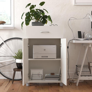 Systembuild Evolution Lory 24" 1 Drawer/2 Door Base Storage Cabinet - White