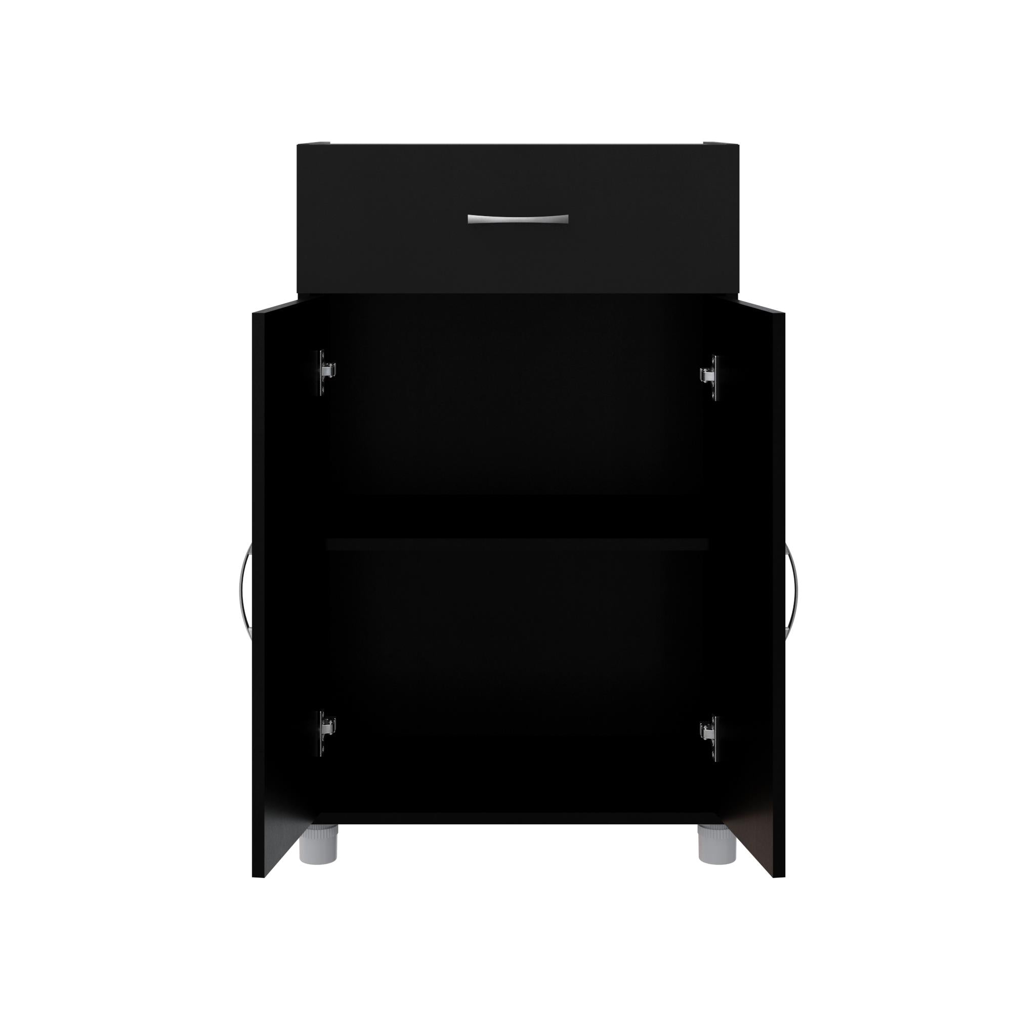 Systembuild Evolution Lory 24" 1 Drawer/2 Door Base Storage Cabinet - Black