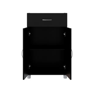 Systembuild Evolution Lory 24" 1 Drawer/2 Door Base Storage Cabinet - Black