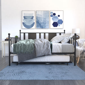 DHP Langham Metal Daybed with Trundle - Black - Full