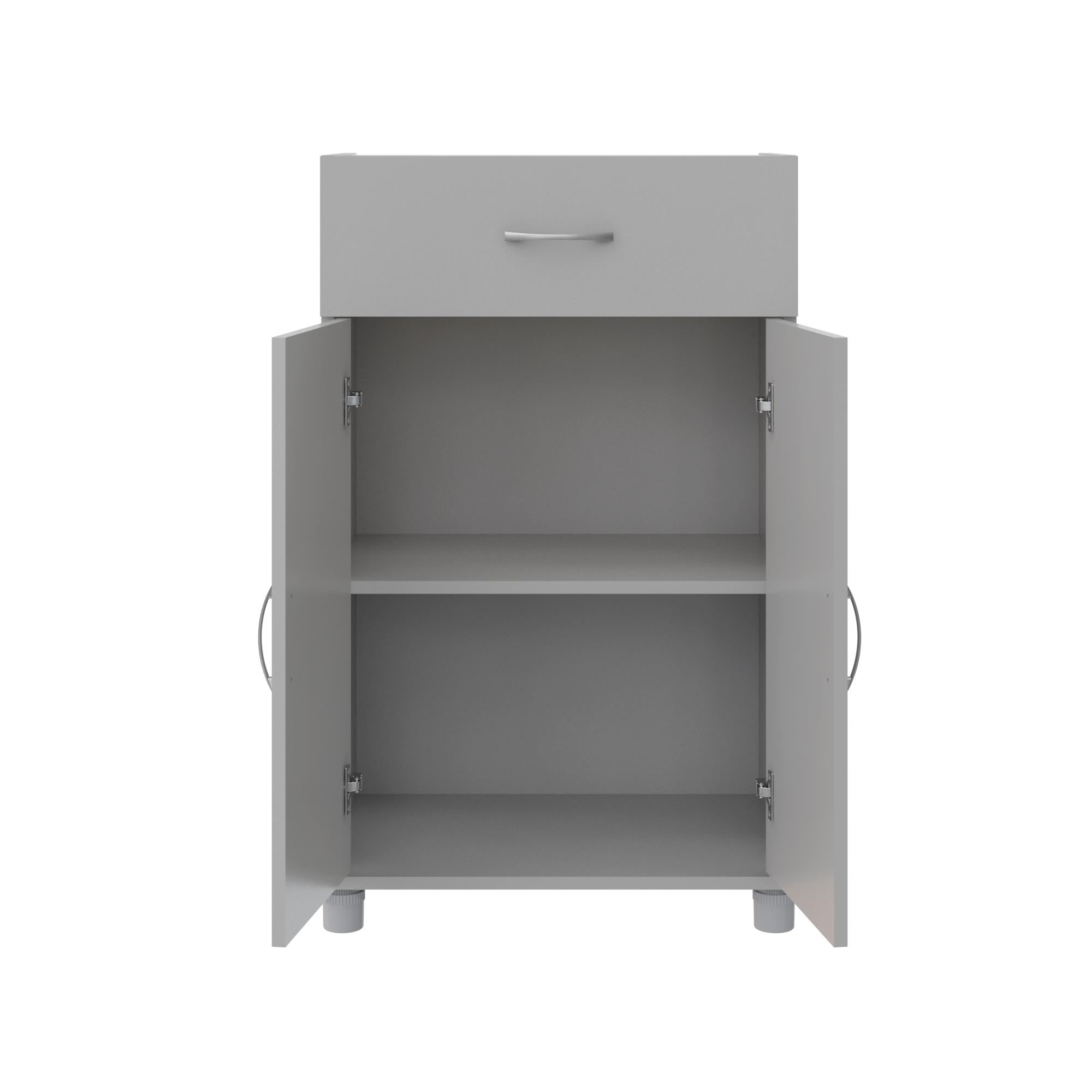 Systembuild Evolution Lory 24" 1 Drawer/2 Door Base Storage Cabinet - Dove Gray
