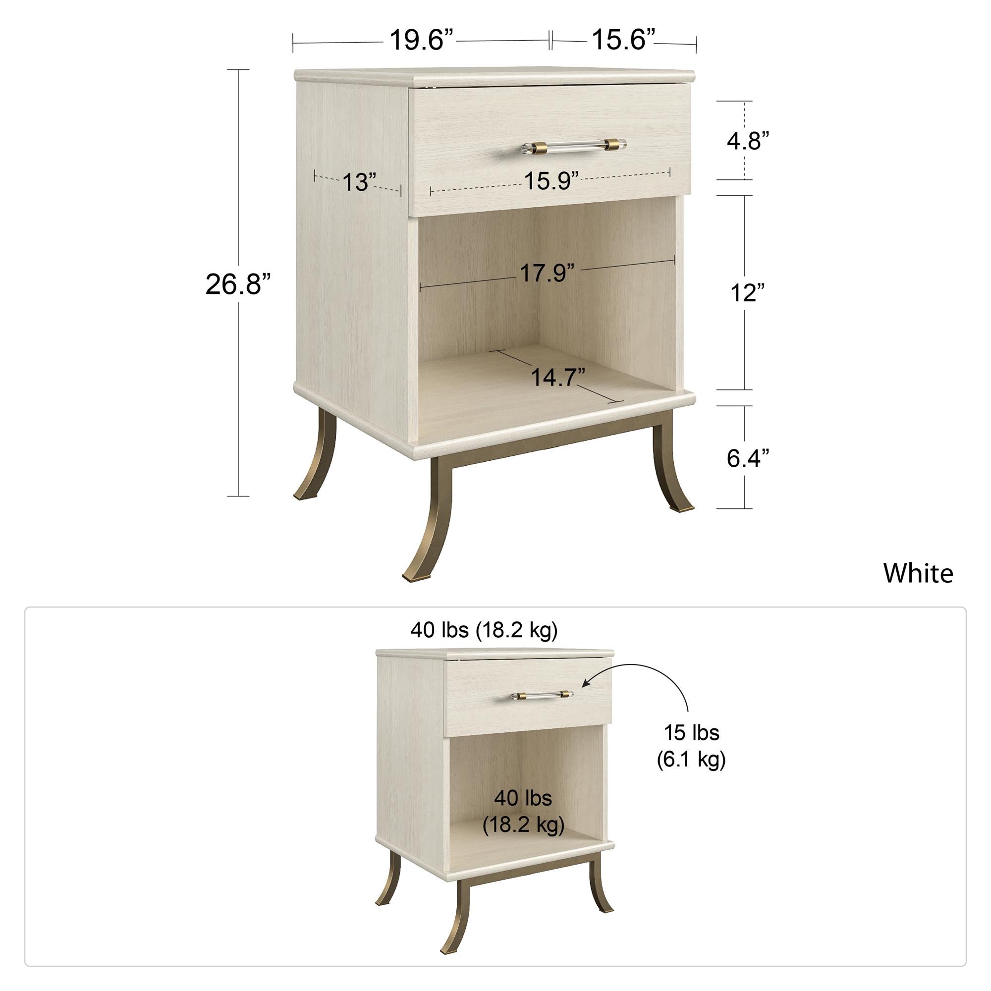 Monarch Hill Clementine White Nightstand - Ivory Oak