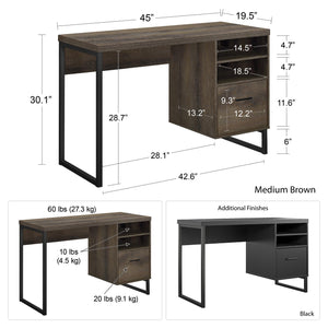 Ameriwood Home Candon Computer Desk - Medium Brown