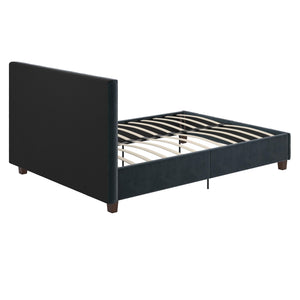 DHP Rose Upholstered Bed Frame - Blue Velvet - Queen