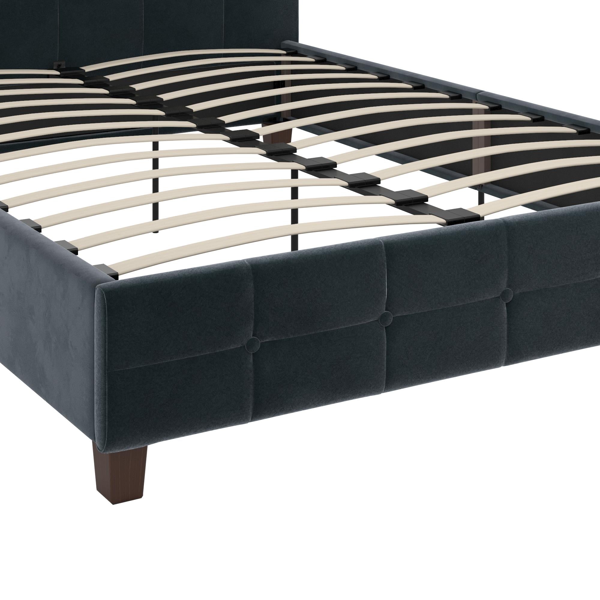 DHP Rose Upholstered Bed Frame - Blue Velvet - Queen