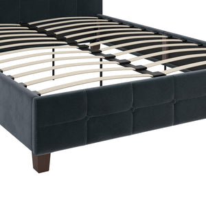 DHP Rose Upholstered Bed Frame - Blue Velvet - Queen