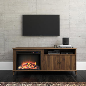 Ameriwood Home Farnsworth Fireplace TV Stand for TVs up to 65" - Columbia Walnut