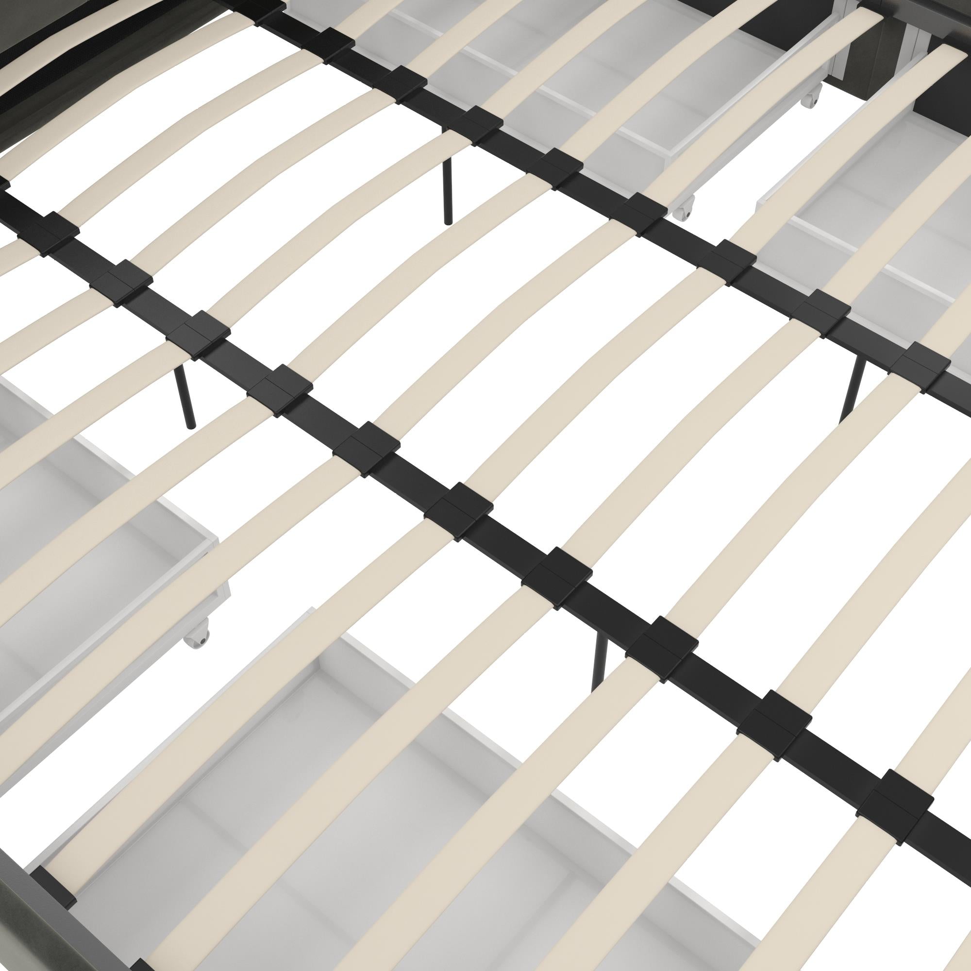 DHP Rose Upholstered Bed Frame with Storage - Grey Velvet - King