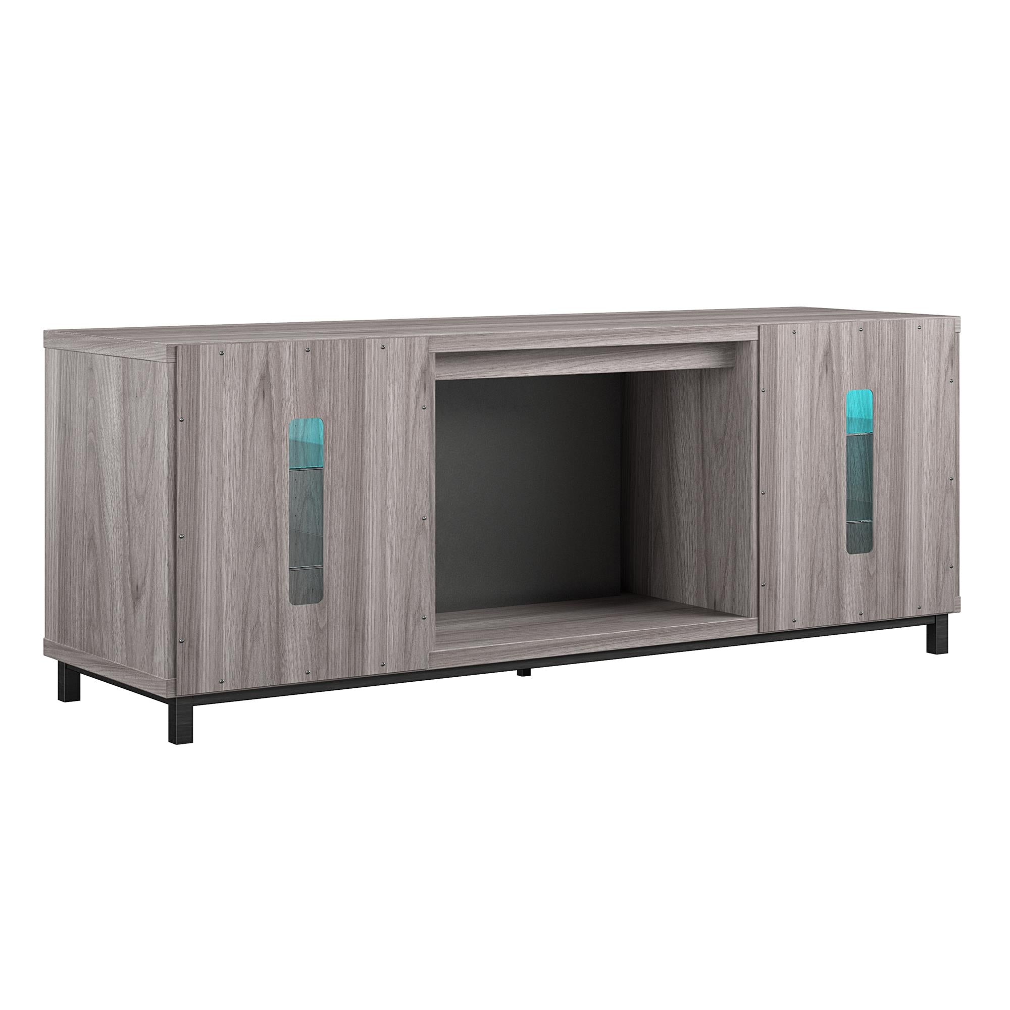 Ameriwood Home Lumina Deluxe Fireplace TV Stand for TVs up to 70" - Light Walnut - 66”-70”