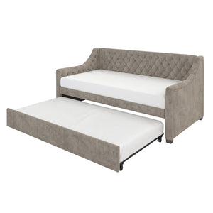Max & Finn Ambrosia Upholstered Daybed and Trundle - Light Gray - Twin