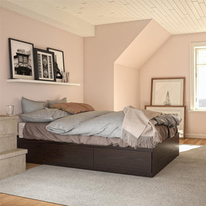 Ameriwood Home Full Platform Bed with Drawers - Espresso - Full