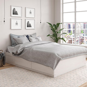 Ameriwood Home Ameriwood Home Full Platform Bed with Drawers - Ivory Oak - Full