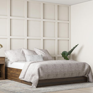 Ameriwood Home Full Platform Bed with Drawers - Florence Walnut - Full